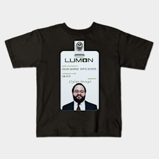 Severance series lumon industries DYLAN GEORGE Badge fan works graphic design by ironpalette Kids T-Shirt